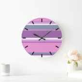Lilac Streifen Große Wanduhr (Zuhause)