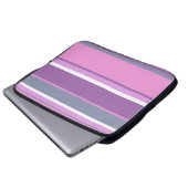 Lilac Streifen Laptopschutzhülle (Vorne Knopf)