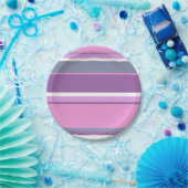 Lilac Streifen Pappteller (Party)