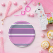 Lilac Streifen Pappteller (Party)