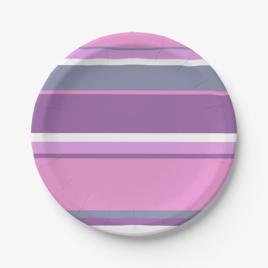 Lilac Streifen Pappteller (Vorderseite)