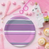 Lilac Streifen Pappteller (Party)