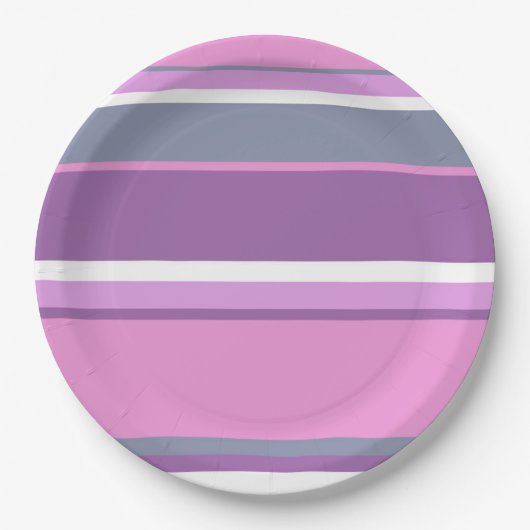 Lilac Streifen Pappteller (Vorderseite)