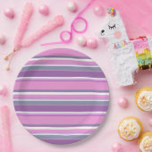 Lilac Streifen Pappteller (Party)