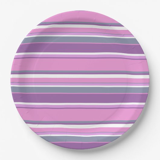 Lilac Streifen Pappteller (Vorderseite)
