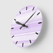 Lilac Streifen Runde Wanduhr (Winkel)