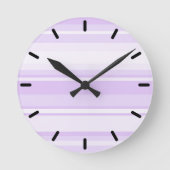Lilac Streifen Runde Wanduhr (Vorderseite)