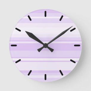Lilac Streifen Runde Wanduhr