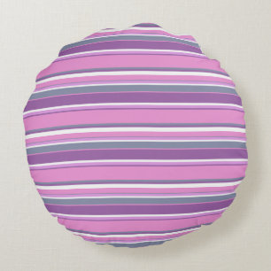 Lilac Streifen Rundes Kissen