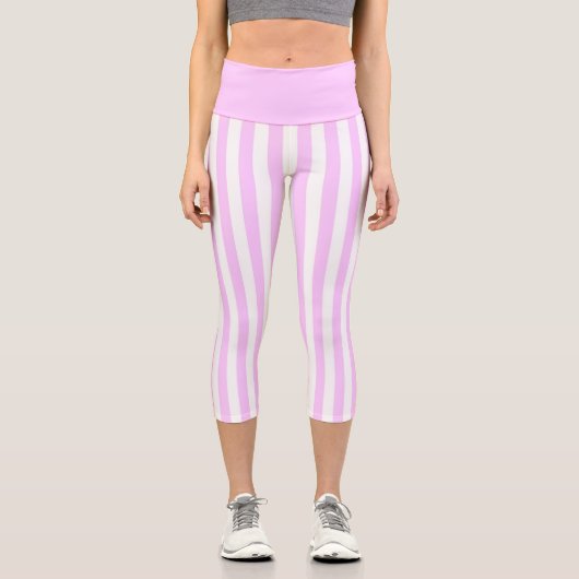 Lilac Strip Hochwaisted Capris (Vorderseite)