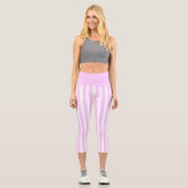Lilac Strip Hochwaisted Capris (Vorderseite)