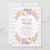 Lilac Strip und Bloom Bridal Brunch und Bubbly Einladung (Vorderseite)