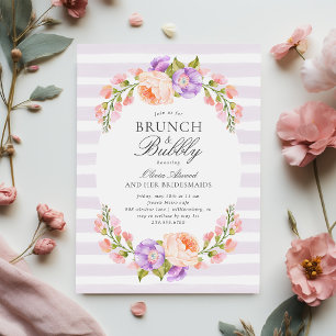 Lilac Strip und Bloom Bridal Brunch und Bubbly Einladung