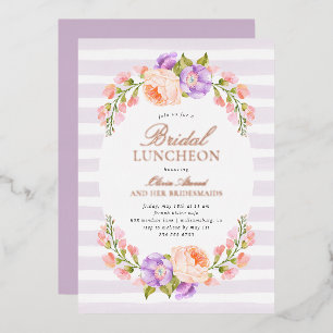 Lilac Stripe und Bloom Bridal Luncheon Folieneinladung