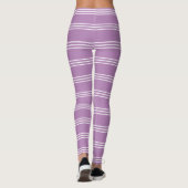 Lilac Stripes benutzerdefinierte Monogramm-Legging Leggings (Rückseite)