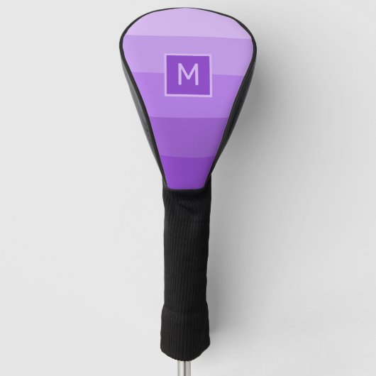 Lilac Stripes Custom Monogramm Golf Headcover (Vorderseite)