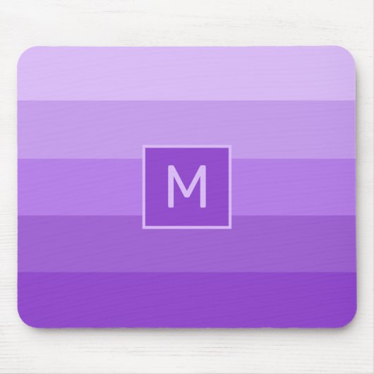 Lilac Stripes Custom Monogramm Mousepad (Vorne)