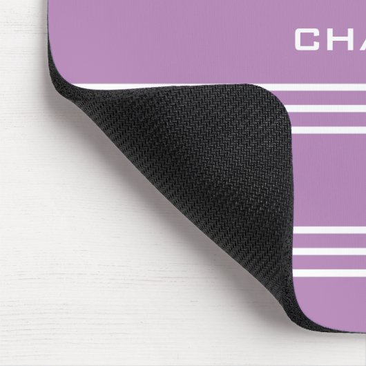 Lilac Stripes Custom Monogramm Mousepad (Ecke)