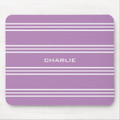 Lilac Stripes Custom Monogramm Mousepad (Vorne)