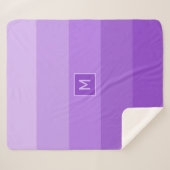 Lilac Stripes Custom Monogramm Sherpadecke (Vorderseite (Horizontal))