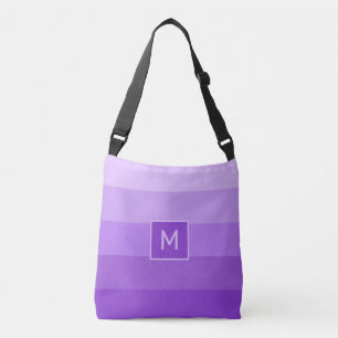 Lilac Stripes Custom Monogramm Tragetaschen Mit Langen Trägern