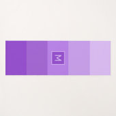 Lilac Stripes Custom Monogramm Yogamatte (Vorderseite (Horizontal))