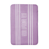 Lilac Stripes Custom Text Bad Matten (Vorderseite Vertikal)