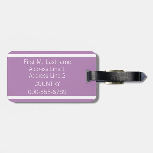 Lilac Stripes - Gepäckanhänger (Rückseite horizontal)