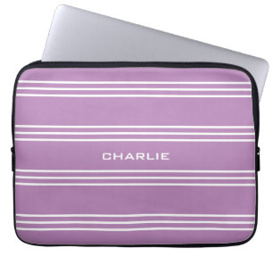 Lilac Stripes kundenspezifische Laptop-Ärmel für M Laptopschutzhülle