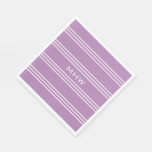 Lilac Stripes kundenspezifische Papierservietten (Ecke)