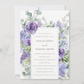 Lilac Succulent Eucalyptus Fauna Probe Abendessen Einladung (Vorderseite)