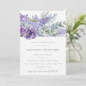 Lilac Succulent Eucalyptus Fauna Probe Abendessen Einladung (Stehend Vorderseite)