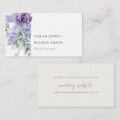 Lilac Succulent Eucalyptus Foliage Wedage Website Begleitkarte (Vorne/Hinten)