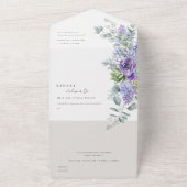 Lilac Succulent Eukalyptus Botanische Hochzeit All In One Einladung (Außenbereich)