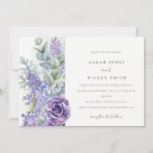 Lilac Succulent Eukalyptus Botanische Hochzeit Einladung (Vorderseite)