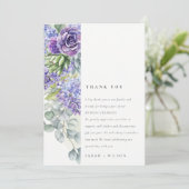 Lilac Succulent Eukalyptus Botanischer Rahmen Hoch Dankeskarte (Stehend Vorderseite)