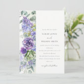 Lilac Succulent Eukalyptus Botanischer Rahmen Hoch Einladung (Stehend Vorderseite)