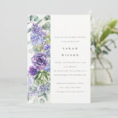 Lilac Succulent Eukalyptus Botanisches Brautparty Einladung (Stehend Vorderseite)