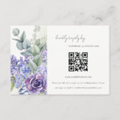 Lilac Succulent Leafy Fauna Wedding QR Code UAWG Begleitkarte (Vorderseite)