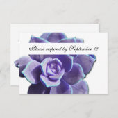 Lilac Succulent Vintag uAwg RSVP Karte (Vorne/Hinten)