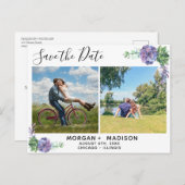 Lilac succules Fotos Save the Date Ankündigungspostkarte (Vorne/Hinten)