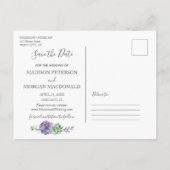 Lilac succules Fotos Save the Date Ankündigungspostkarte (Rückseite)