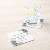 Lilac-Sukkulente Hochzeit Sichern Sie das Datum Rechteckiger Pappuntersetzer (Vor Ort)