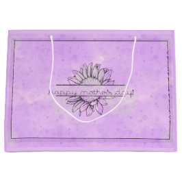 Lilac Sunflower Mother's Day Große Geschenktasche Große Geschenktüte