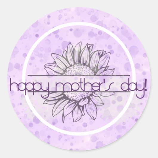 Lilac Sunflower Mother's Day Round Stickers (Vorderseite)