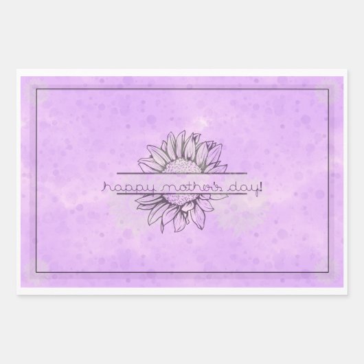 Lilac Sunflower Mother's Day Wrapping Paper Set Geschenkpapier Set (Vorderseite)