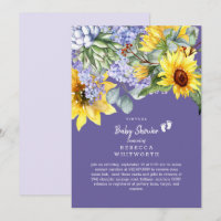Lilac & Sunflower Virtual Baby Einladung