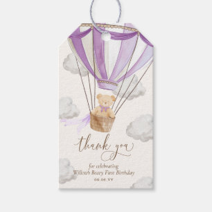 Lilac Teddy Bear Vielen Dank, dass Sie den ersten Geschenkanhänger