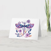 Lilac Themed Dragonfly Blank-Karte (Vorderseite)