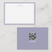 Lilac three Border Monogram Note Card Mitteilungskarte (Vorne/Hinten)